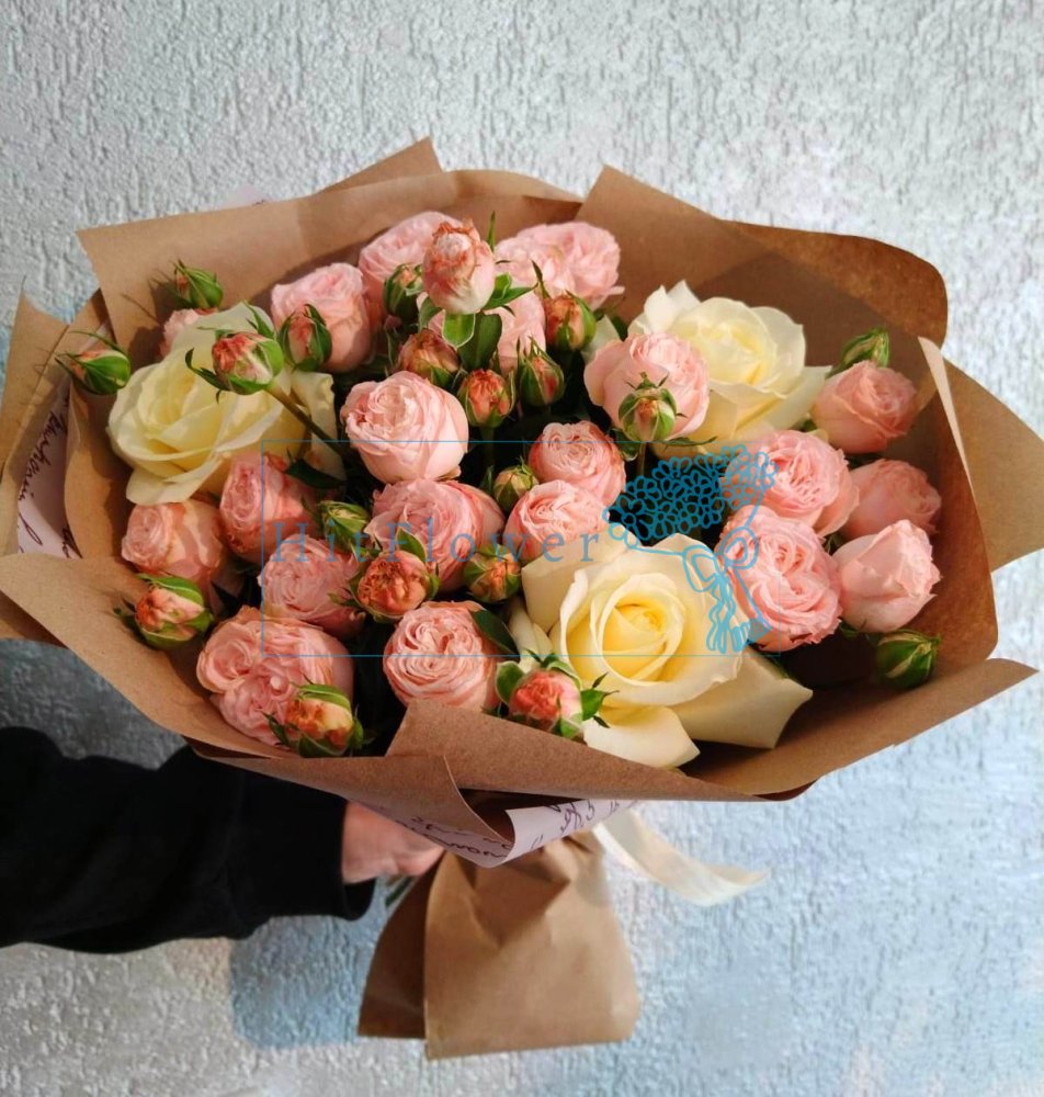 Букет сливочный крем Букет роз Сливочный крем